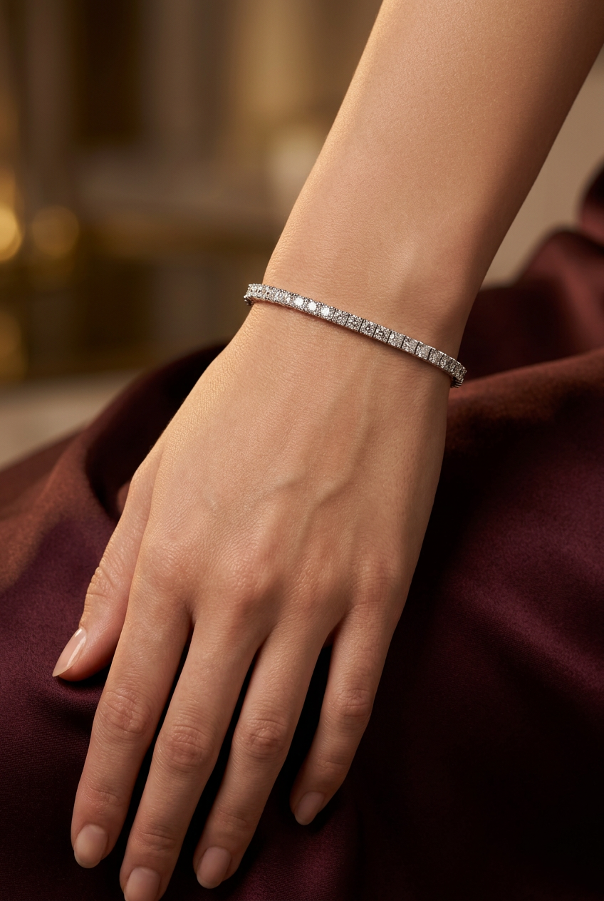 7.00tcw Round Diamond Tennis Bracelet
