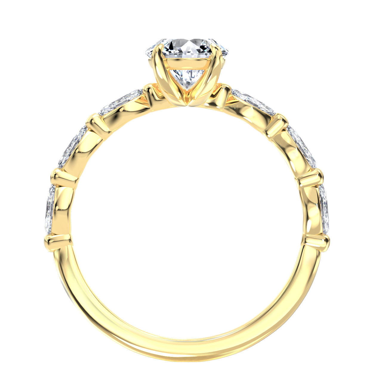 Aspen engagement ring in yellow gold