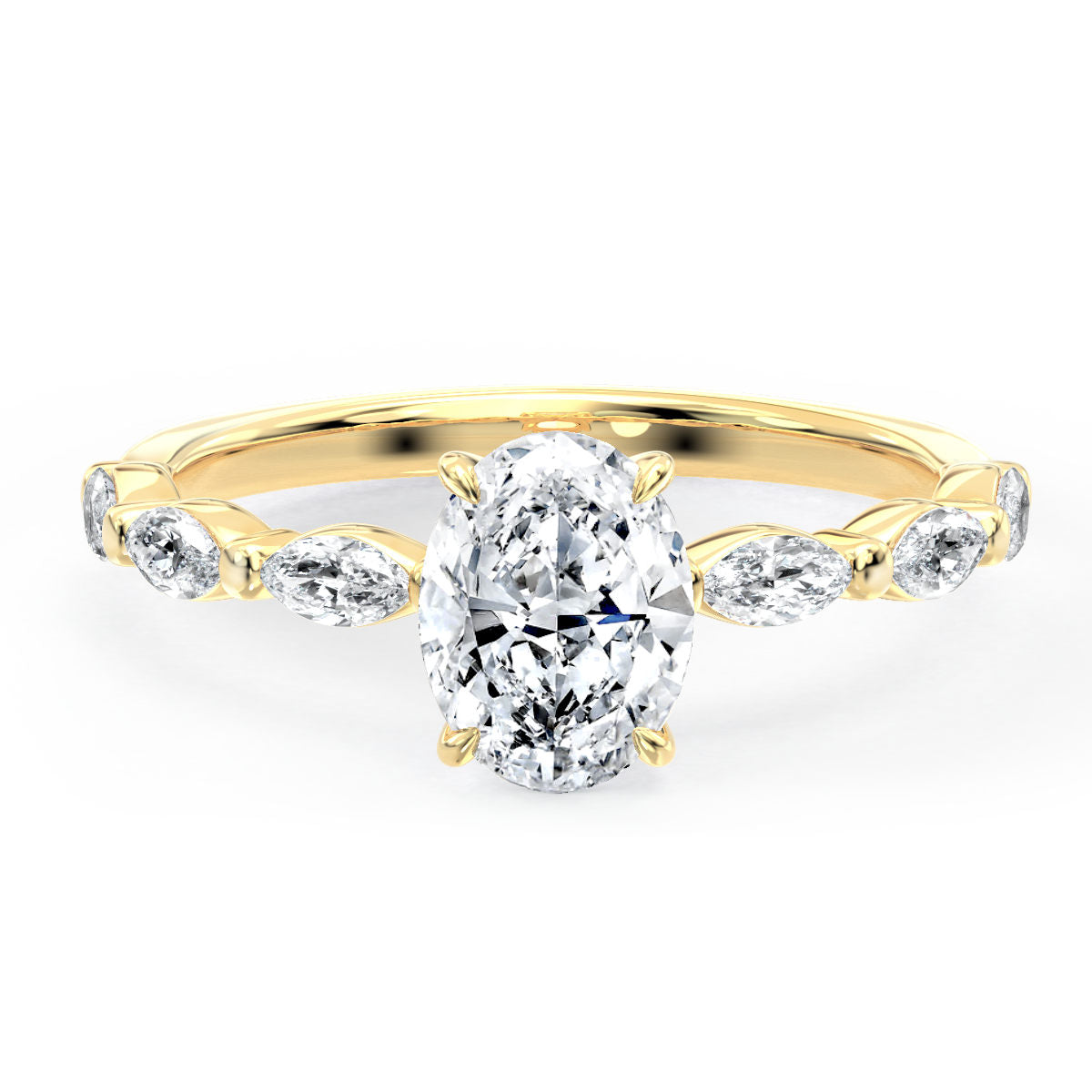 Aspen engagement ring in yellow gold