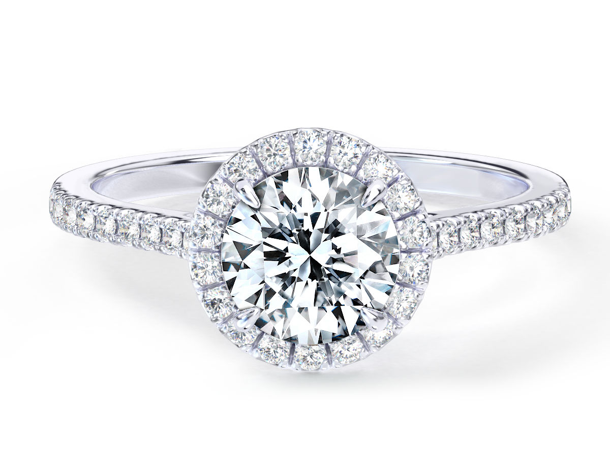 Leila engagement ring in white gold