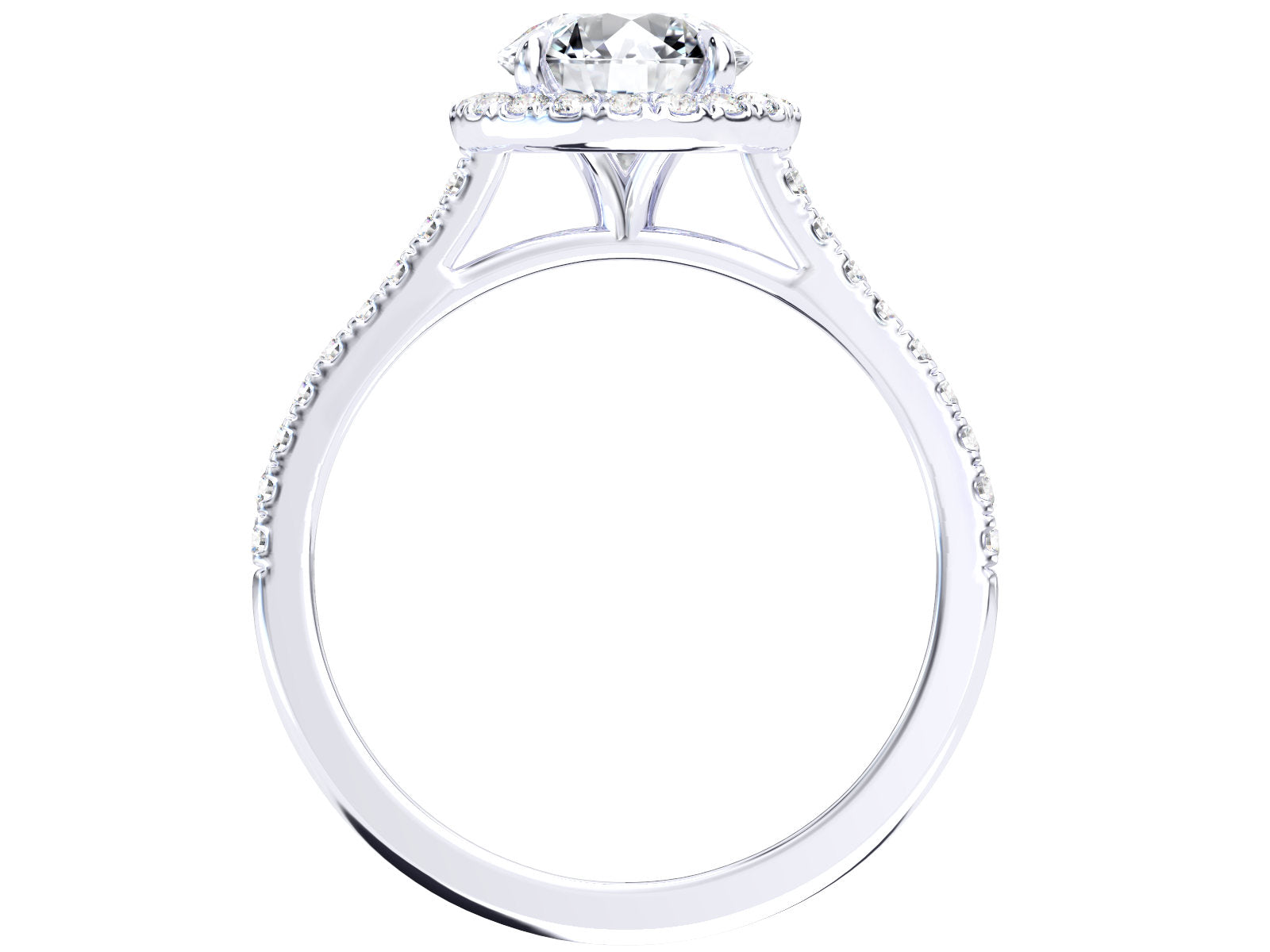 Leila engagement ring in white gold