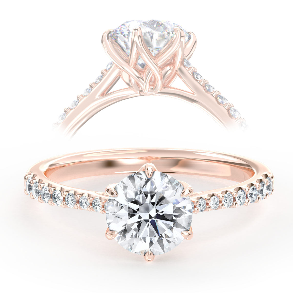 Ivy engagement ring in rose gold