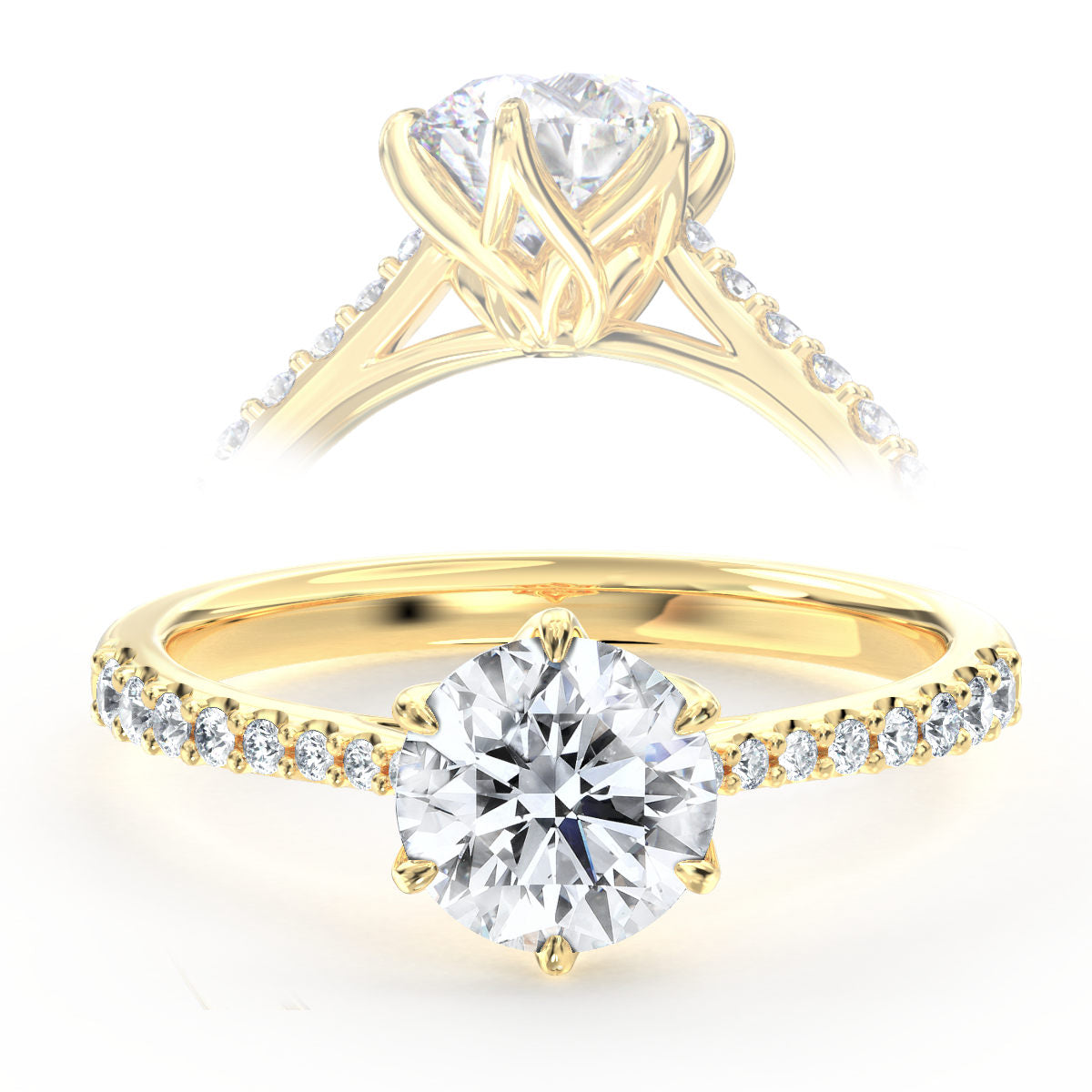 Ivy engagement ring in yellow gold