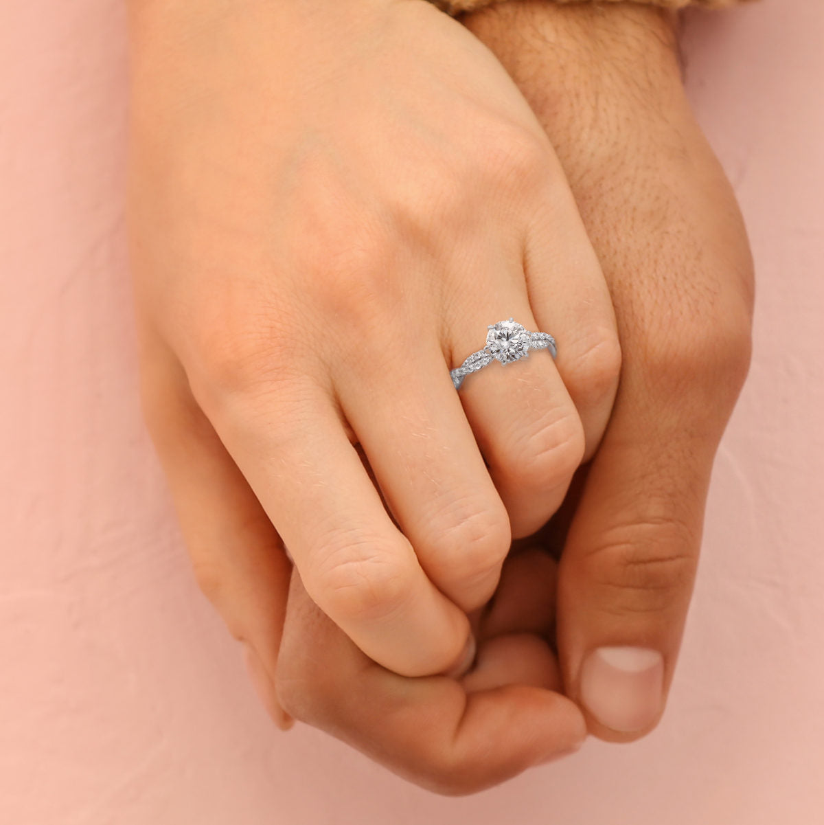 Ebba engagement ring in white gold