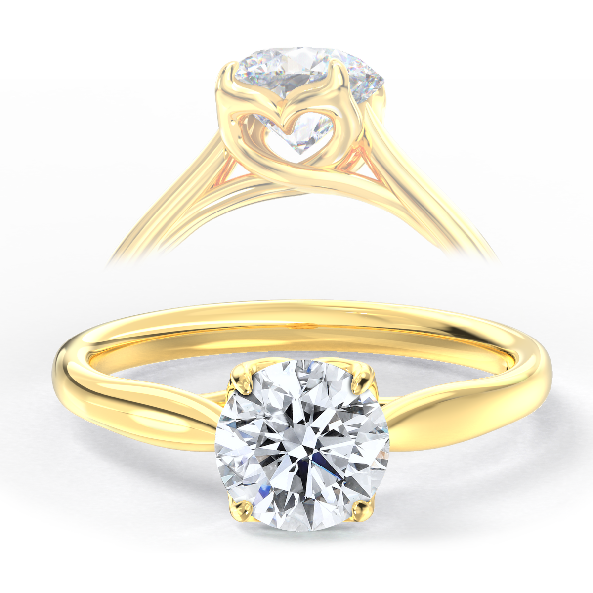 Ellison engagement ring in yellow gold