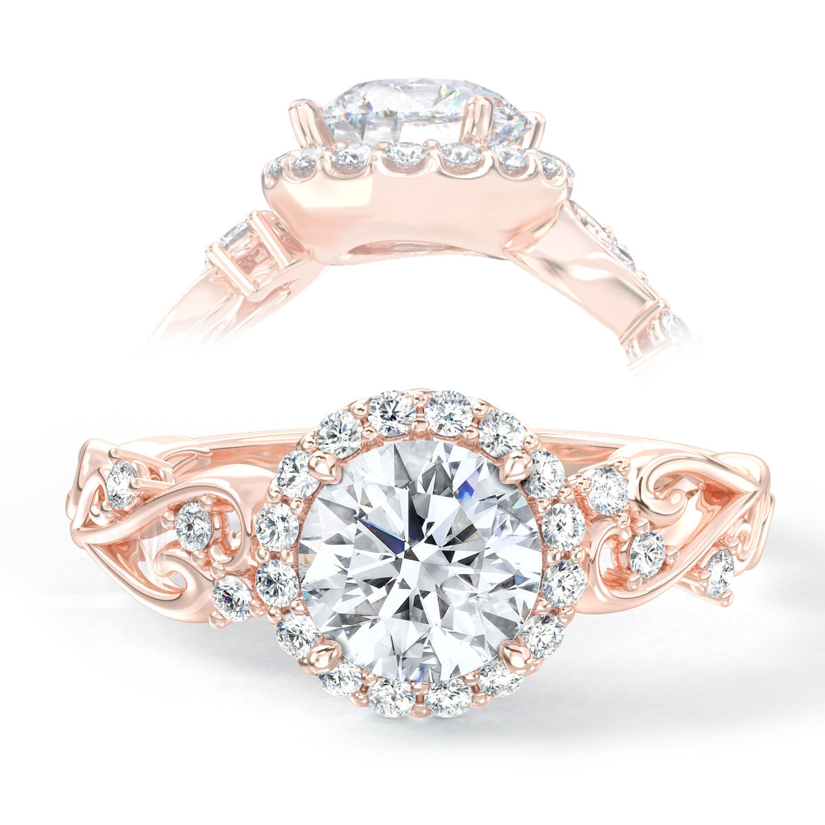 Egypt engagement ring in rose gold