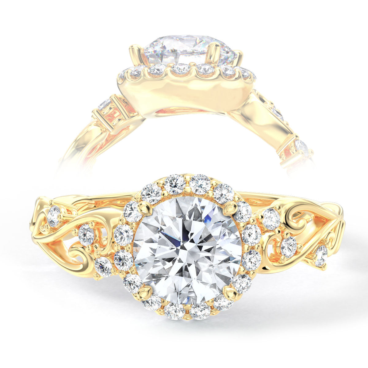 Egypt engagement ring in yellow gold