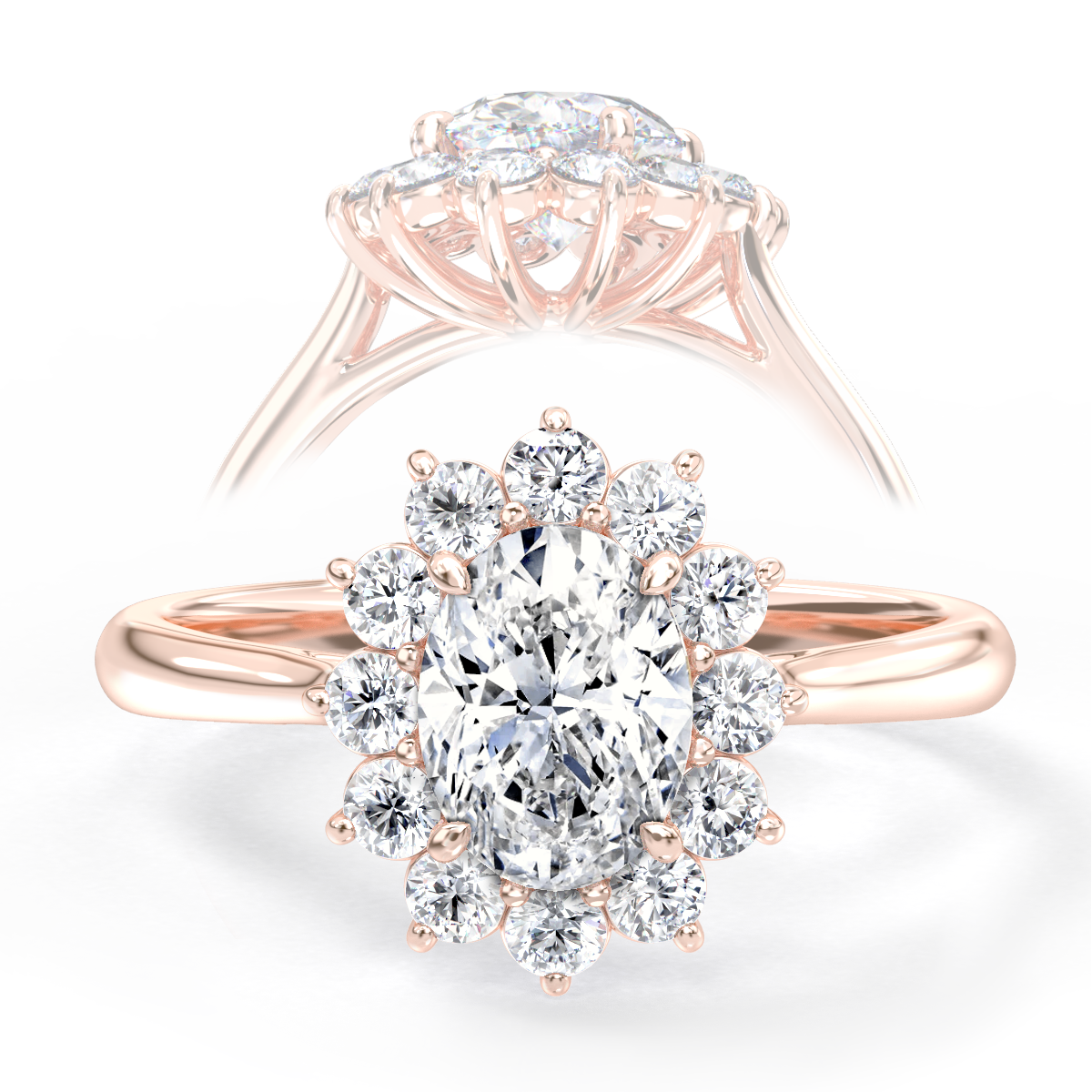 Elva engagement ring in rose gold