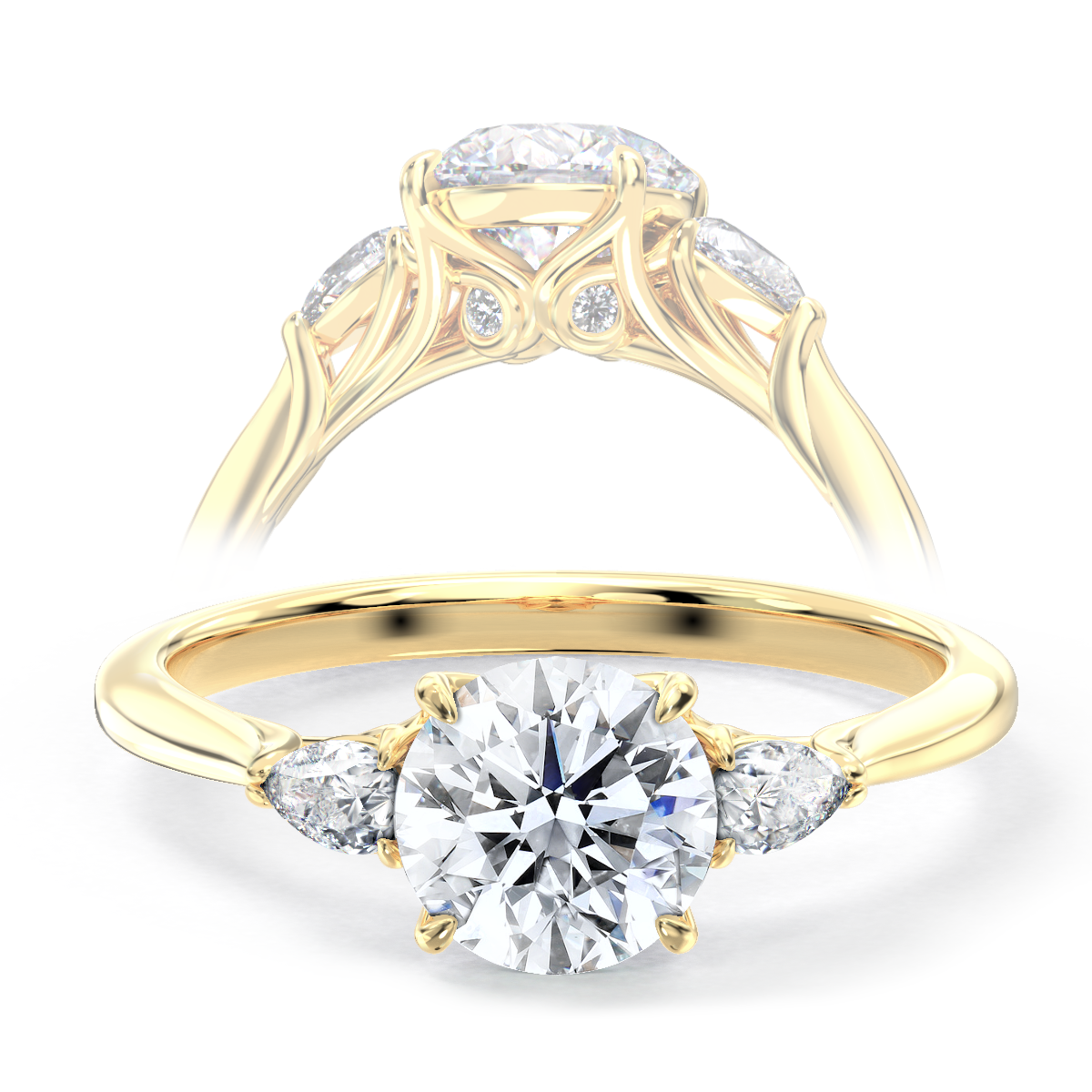 Elsa engagement ring in yellow gold