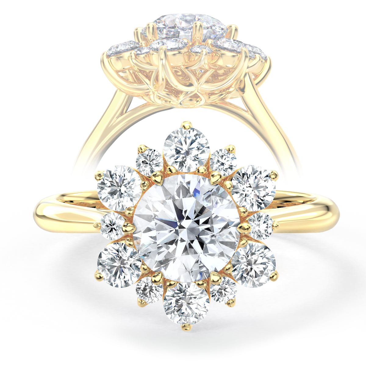 Ida engagement ring in yellow gold