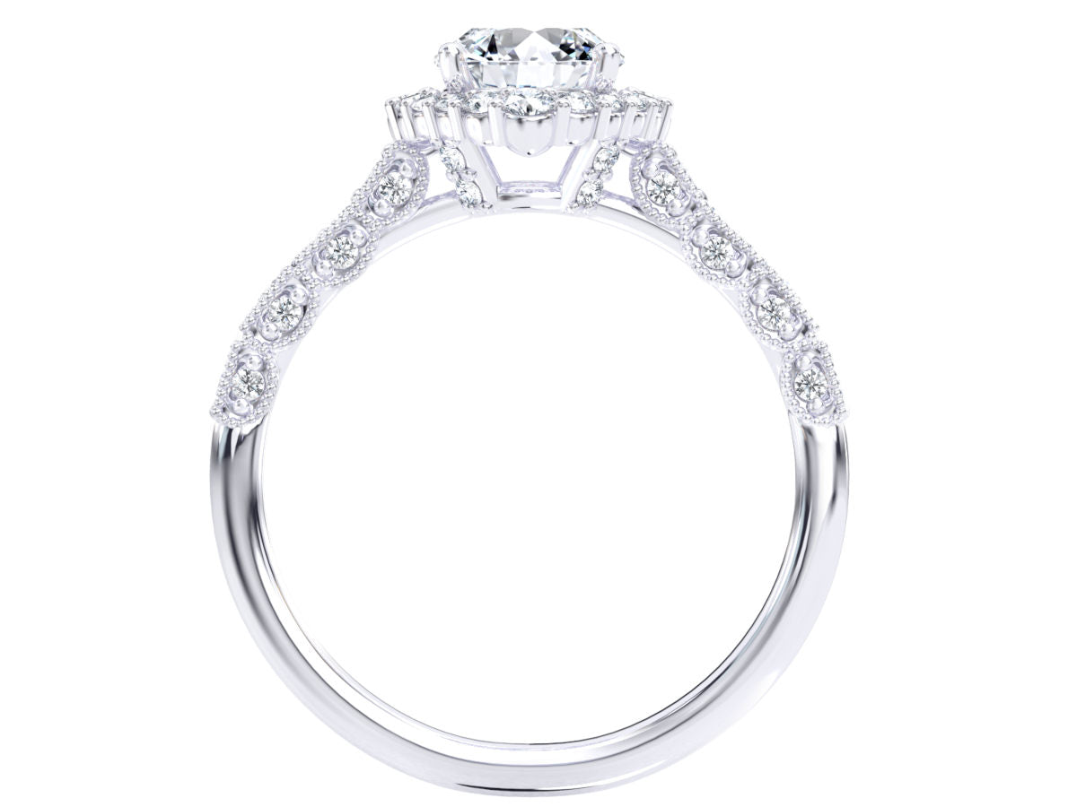 June engagement ring in white gold