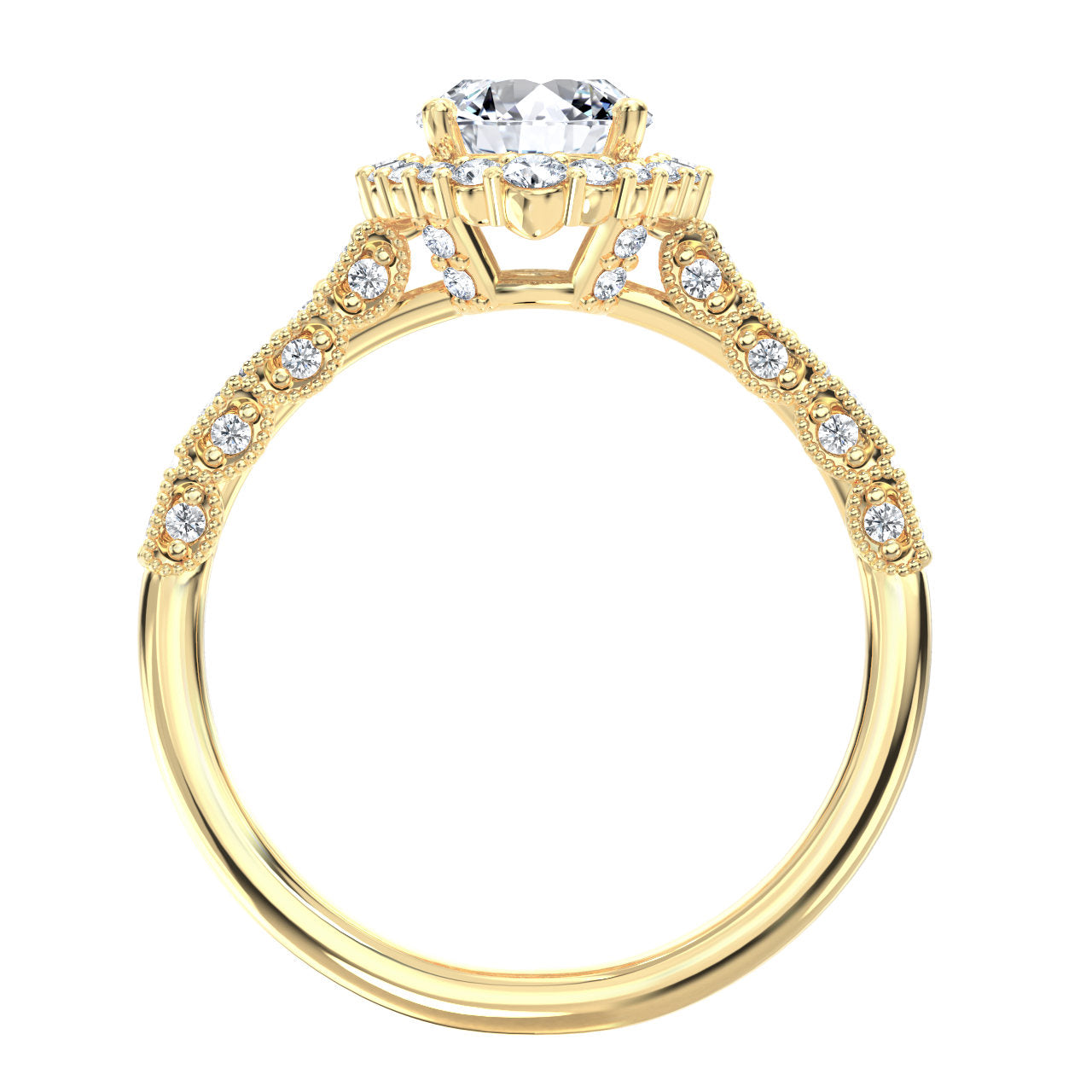 June engagement ring in yellow gold