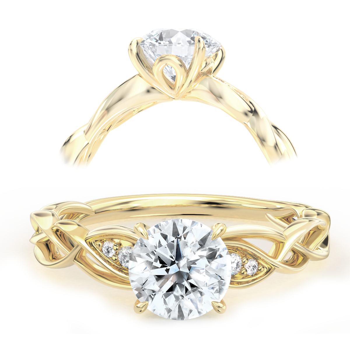 Islay engagement ring in yellow gold