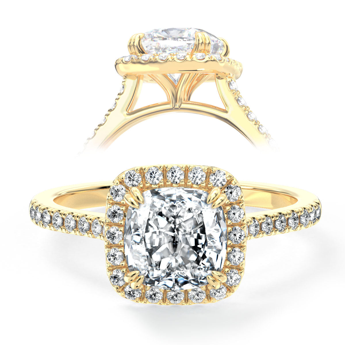 Jae engagement ring in yellow gold