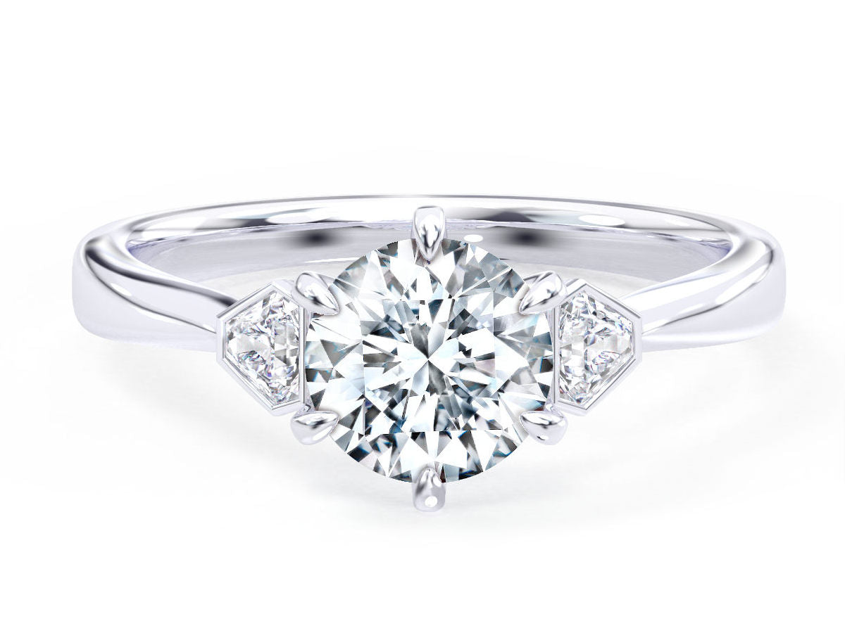 Daphne engagement ring in white gold