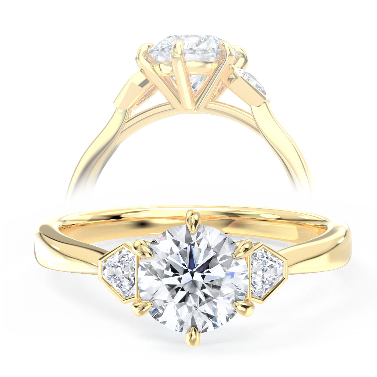 Daphne engagement ring in yellow gold