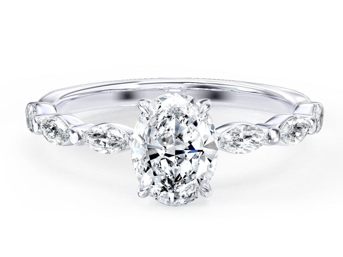 Aspen engagement ring in white gold
