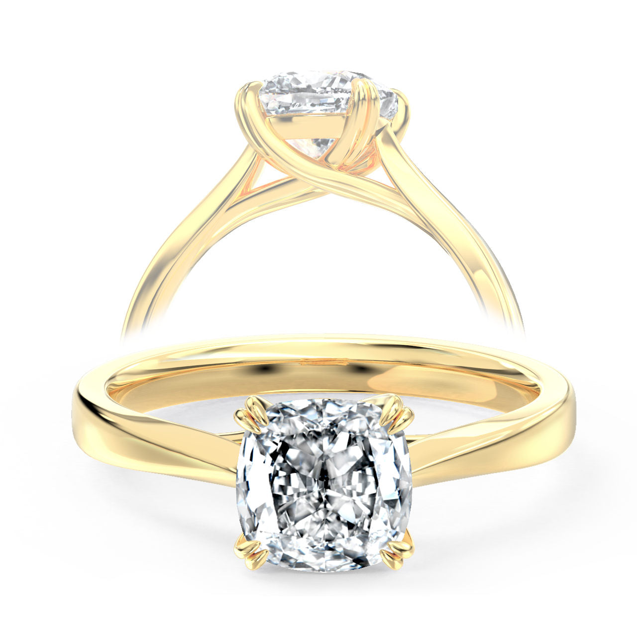 Barbara engagement ring in yellow gold