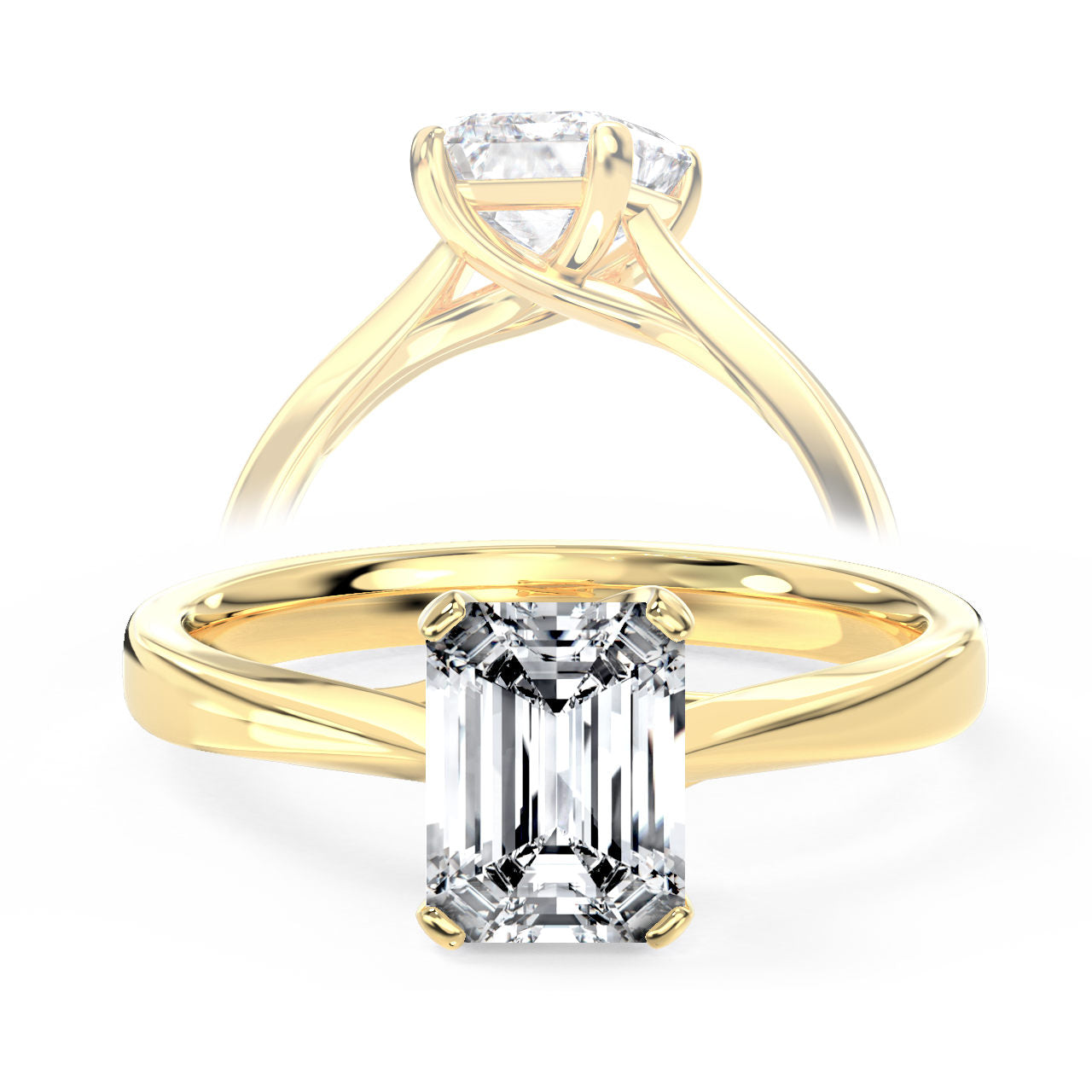 Aderyn engagement ring in yellow gold