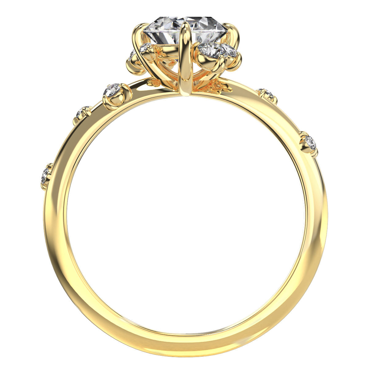 Ames engagement ring in yellow gold