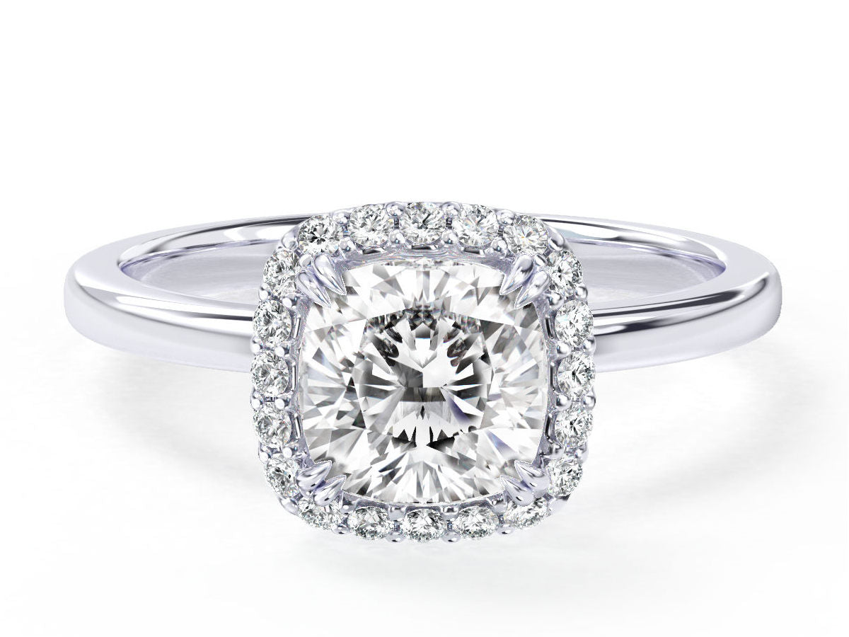 Bernadette engagement ring in white gold