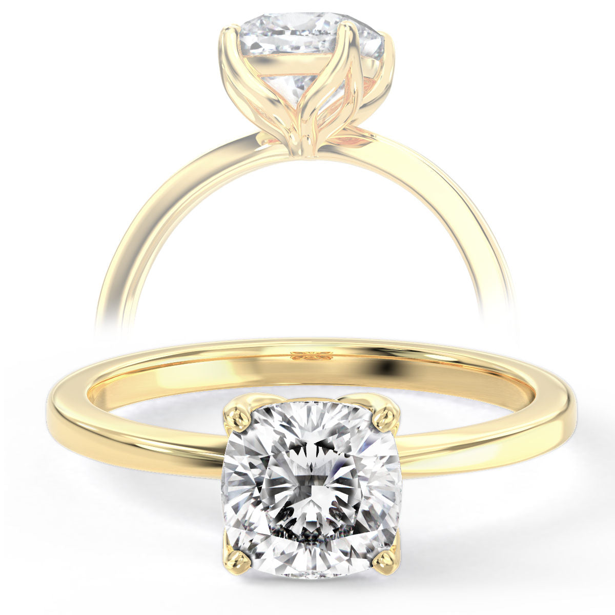 Aviva engagement ring in yellow gold