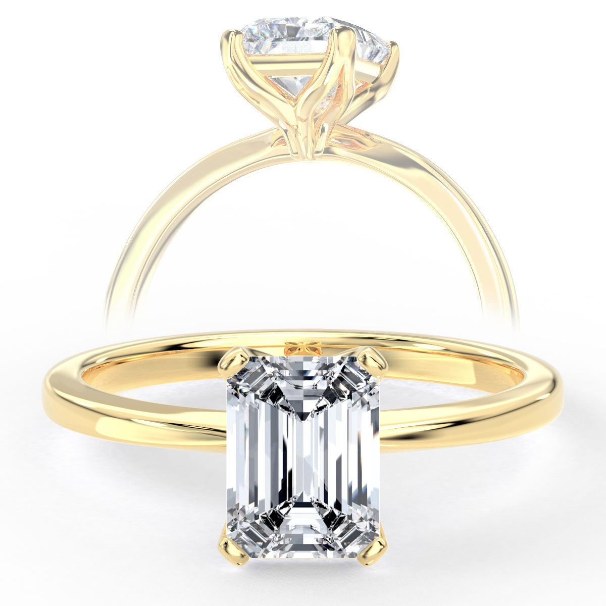 April engagement ring in yellow gold