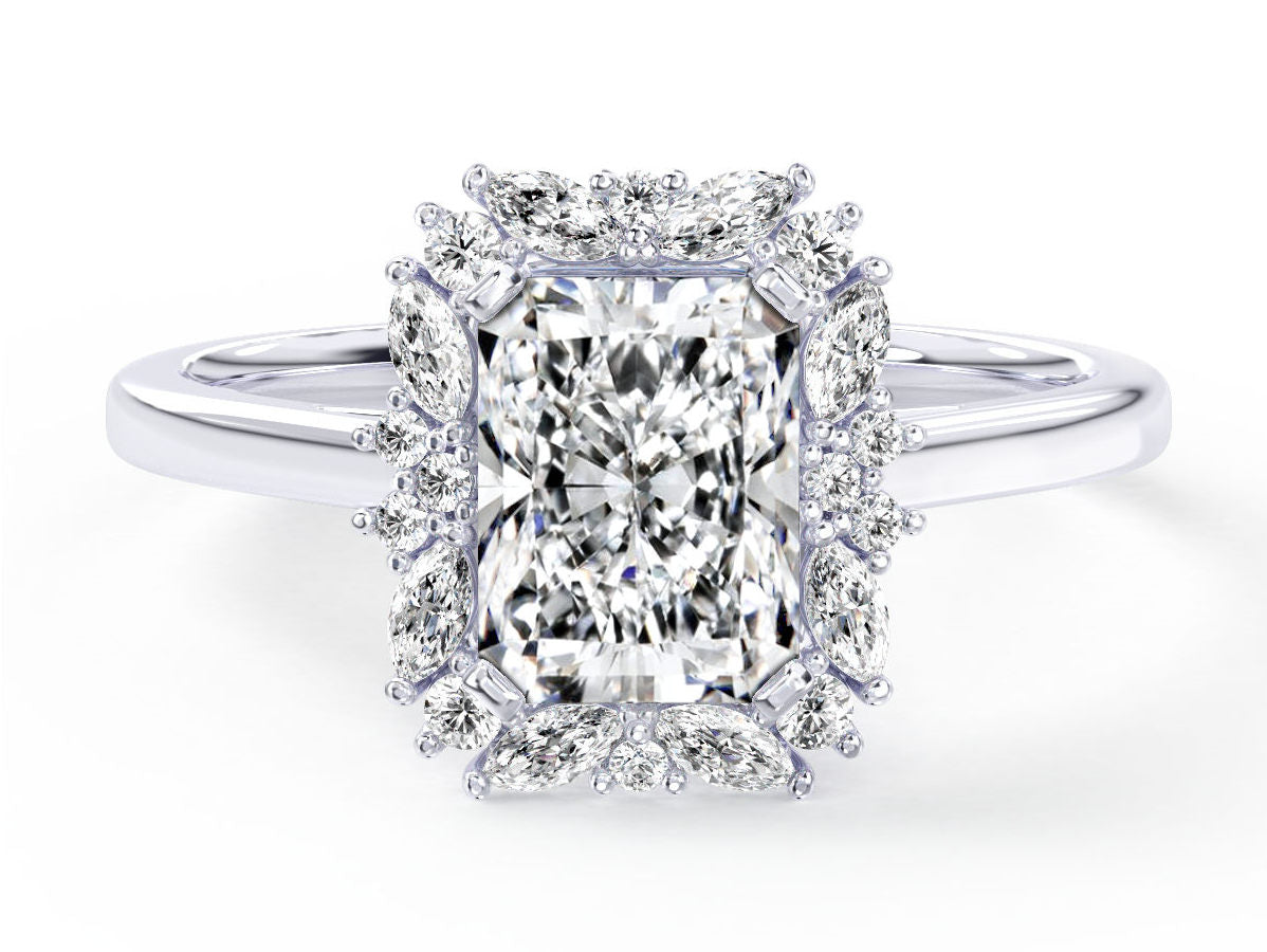 Janine engagement ring in white gold