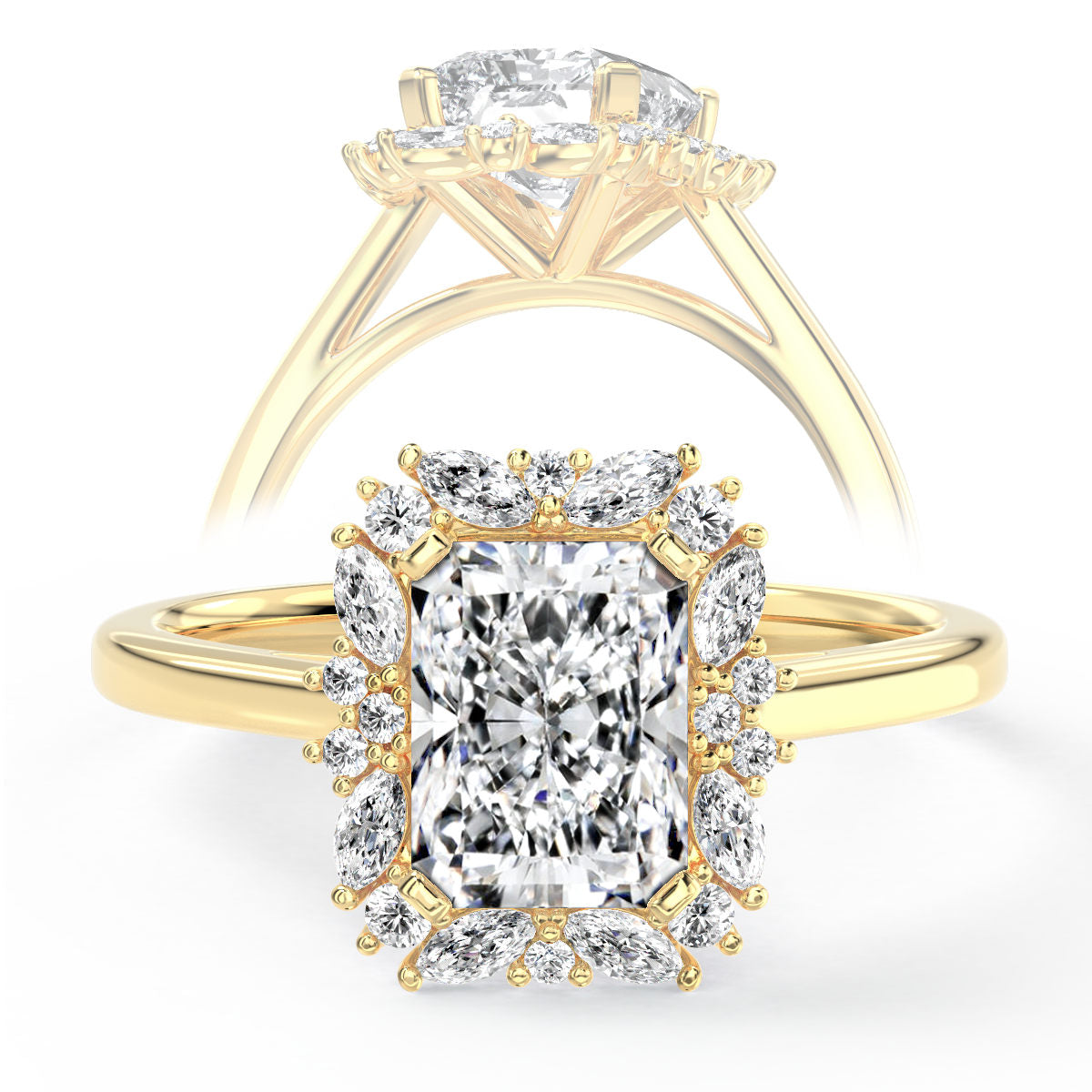 Janine engagement ring in yellow gold