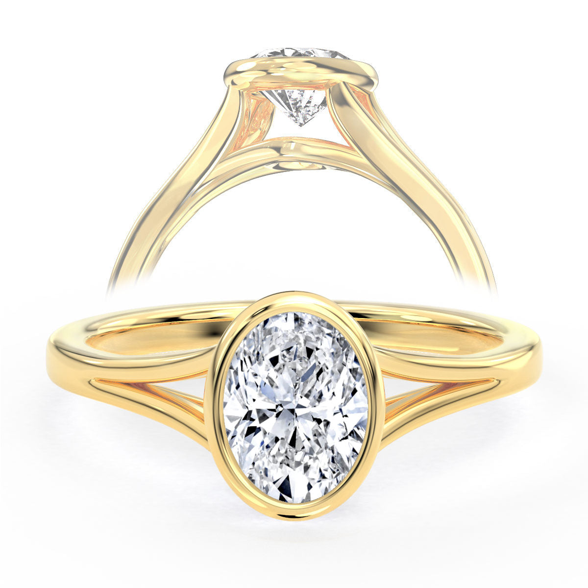 Aria engagement ring in yellow gold