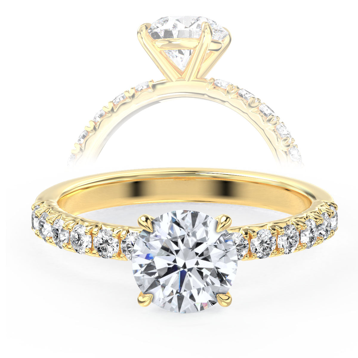 Ademia engagement ring in yellow gold
