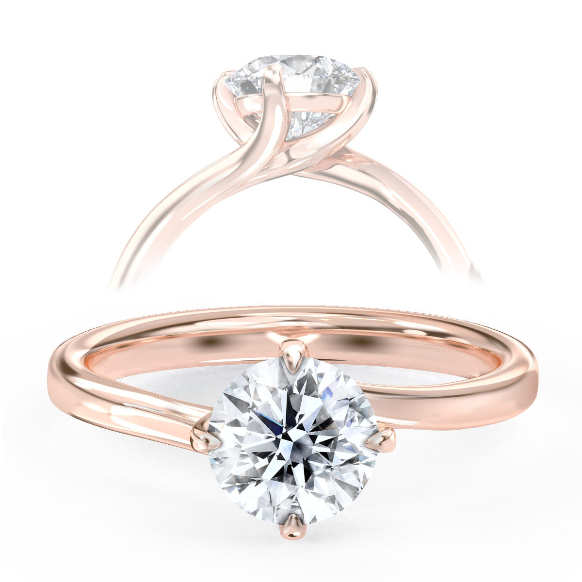 Amy engagement ring in rose gold