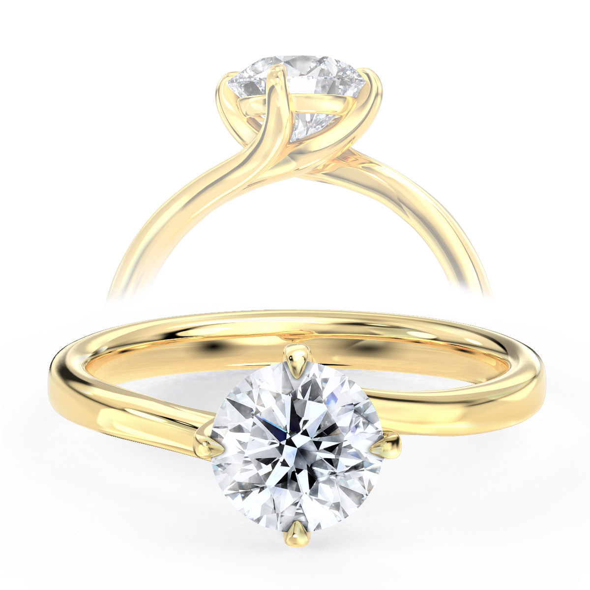 Amy engagement ring in yellow gold