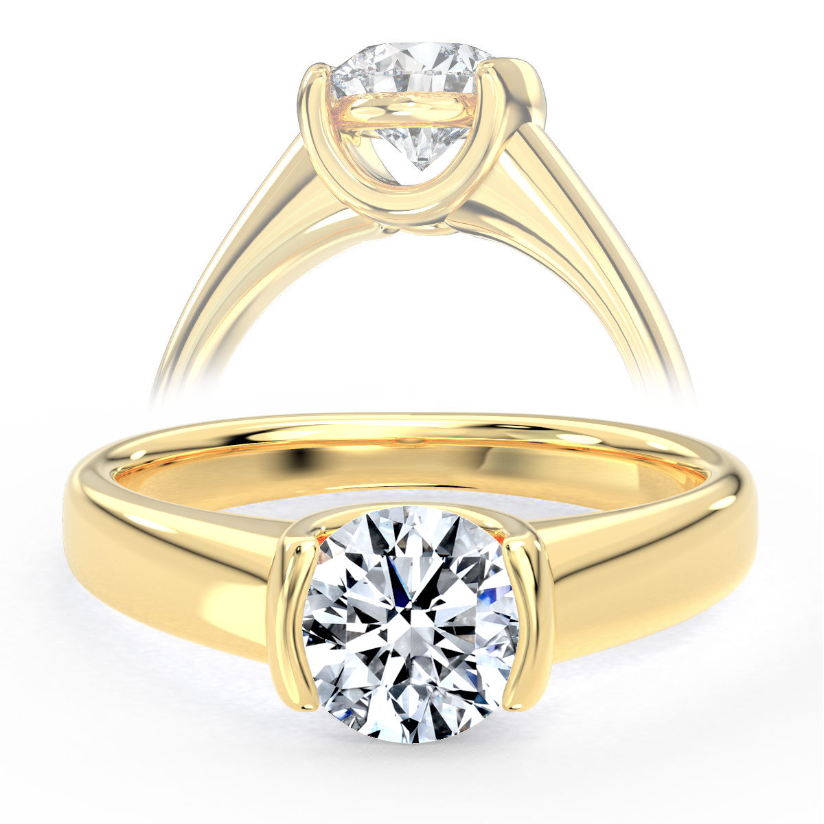 Beatrix engagement ring in yellow gold