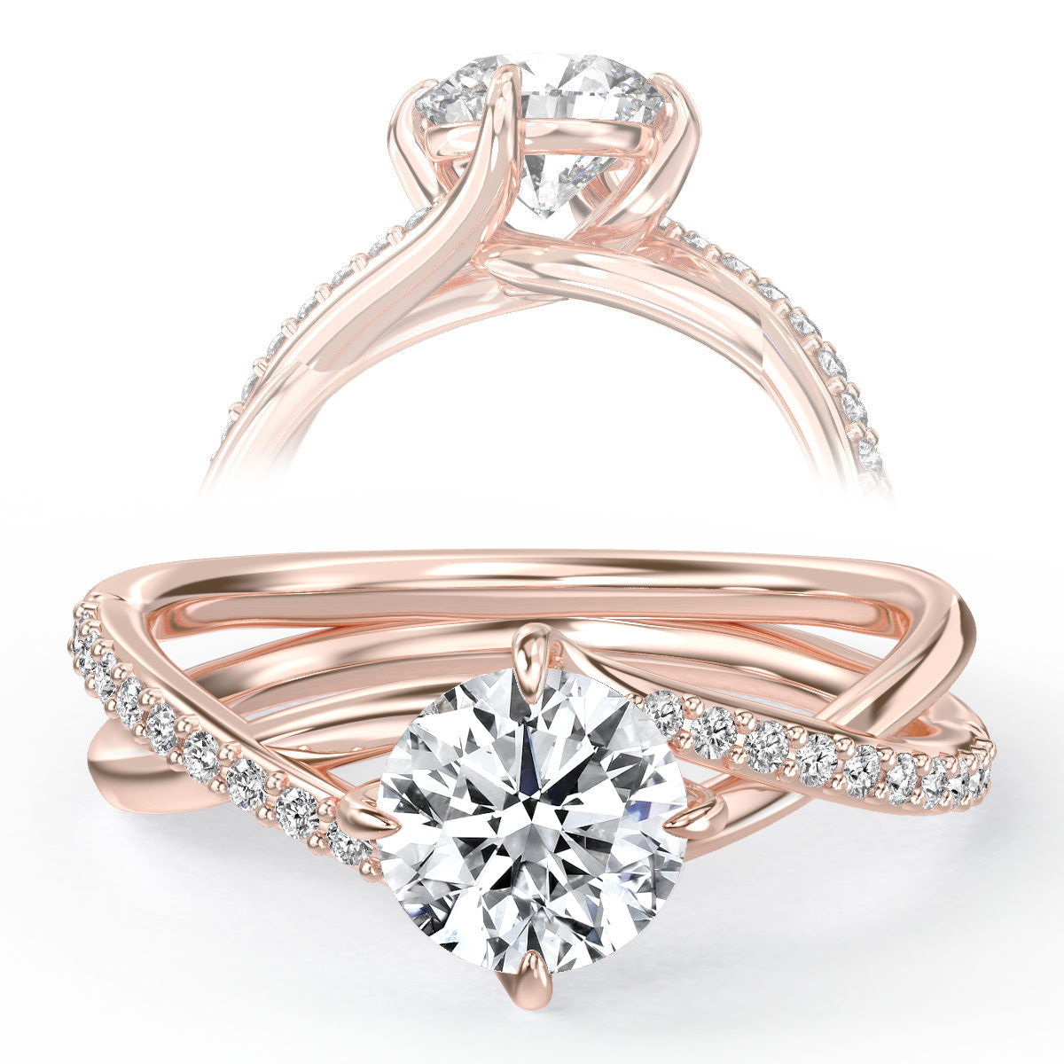 Donna engagement ring in rose gold