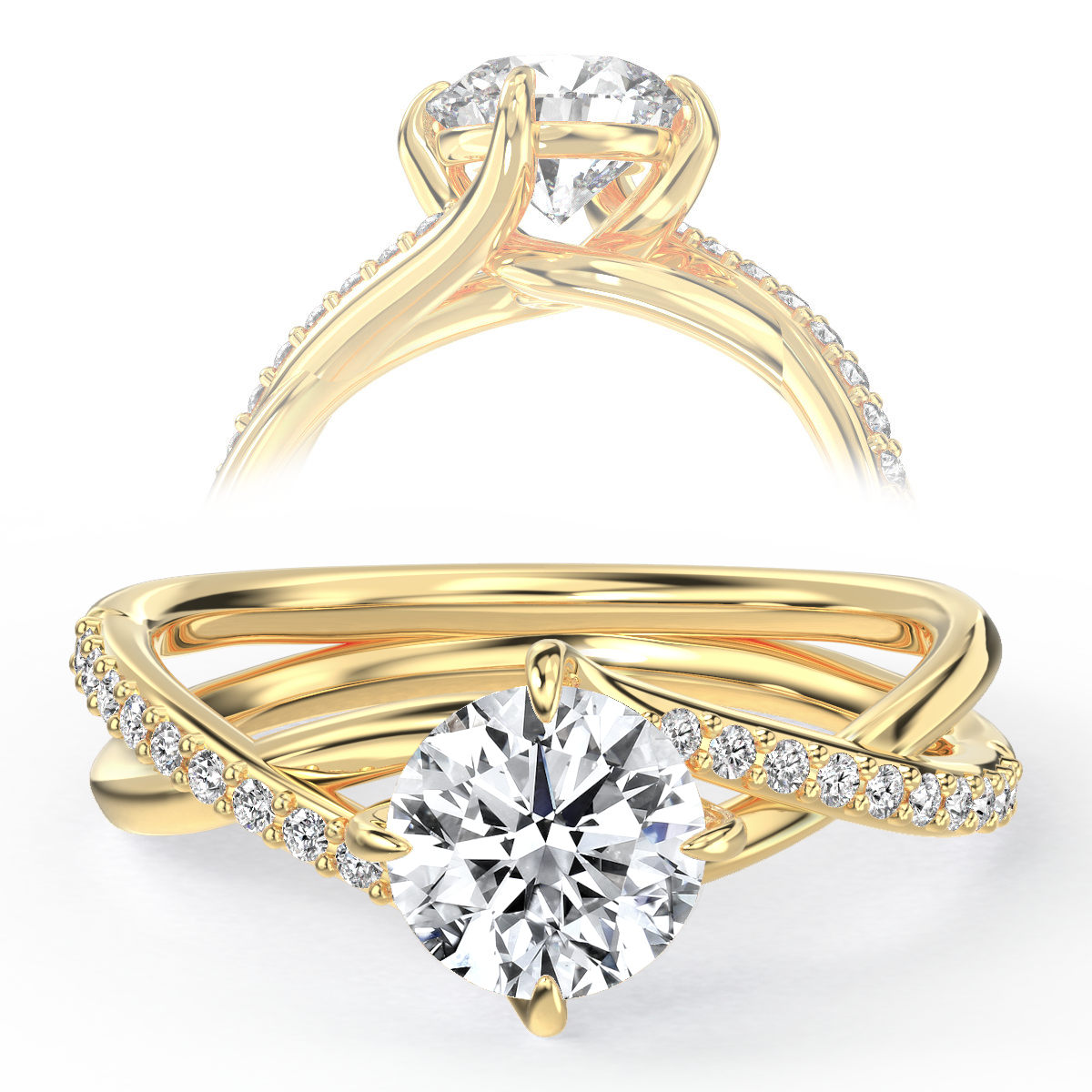 Donna engagement ring in yellow gold
