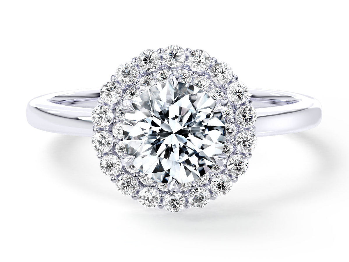 Elise engagement ring in white gold