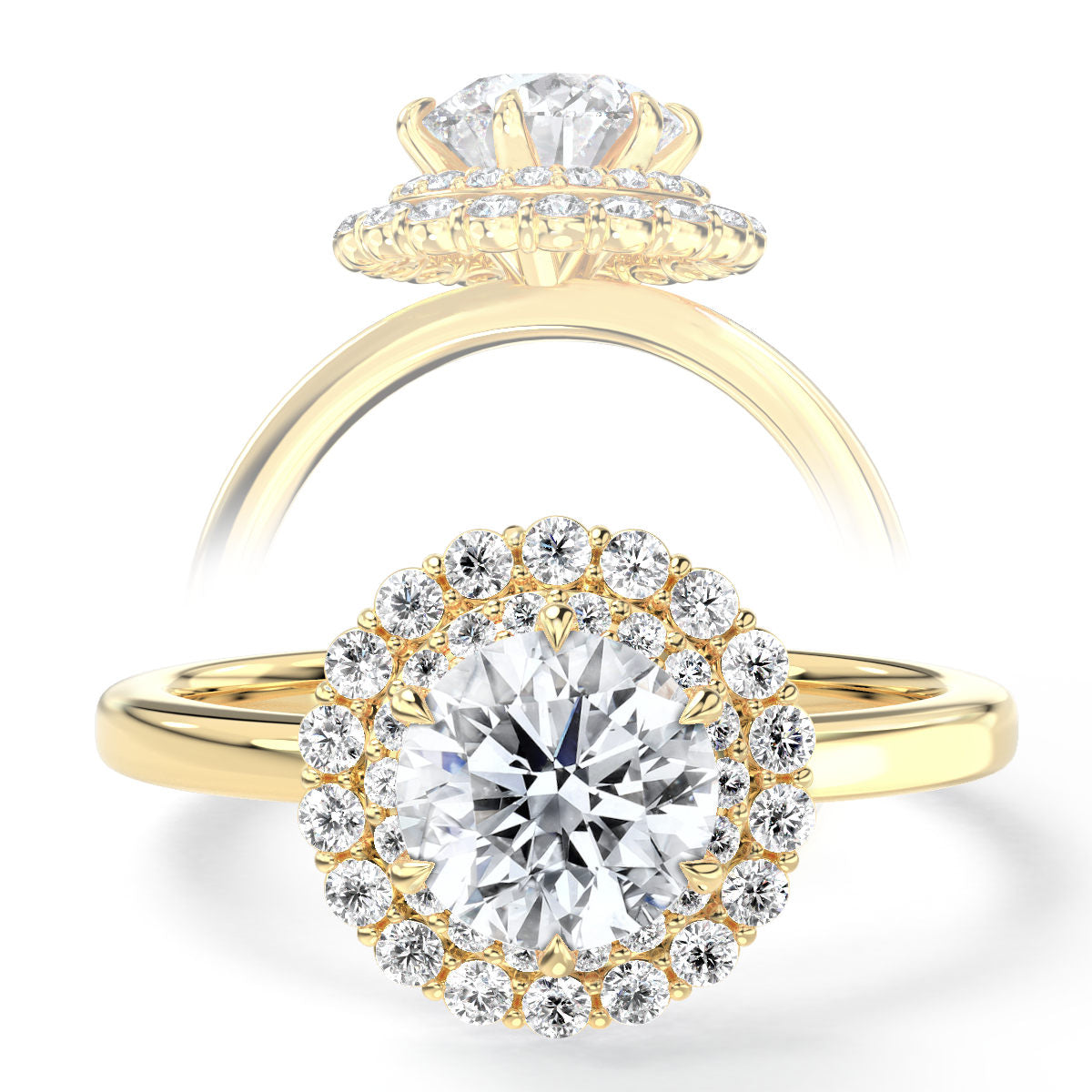 Elise engagement ring in yellow gold