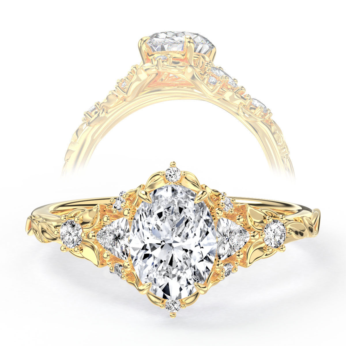 Alta engagement ring in yellow gold