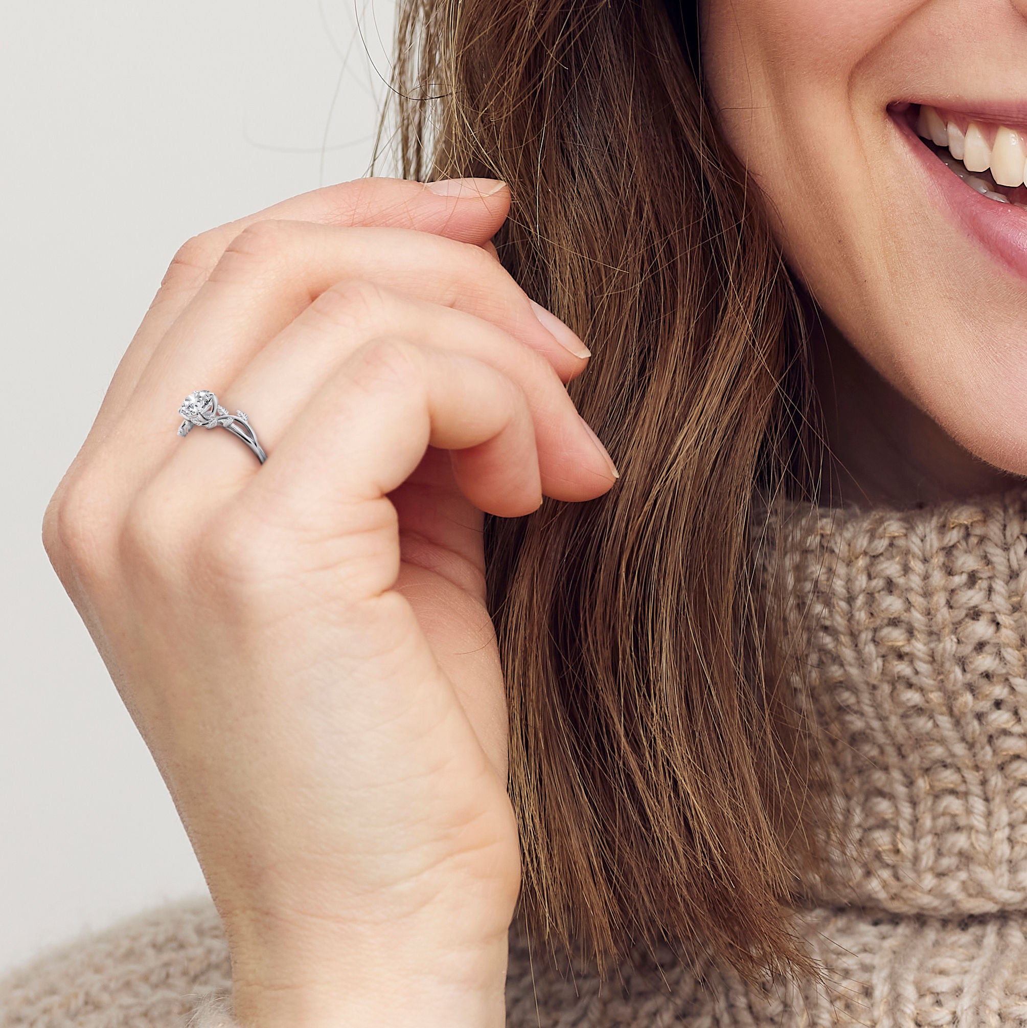 Ivana engagement ring in white gold