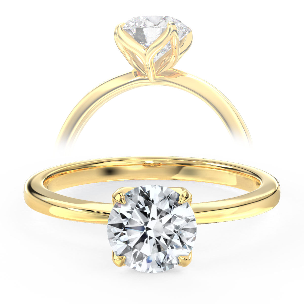 Deena engagement ring in yellow gold
