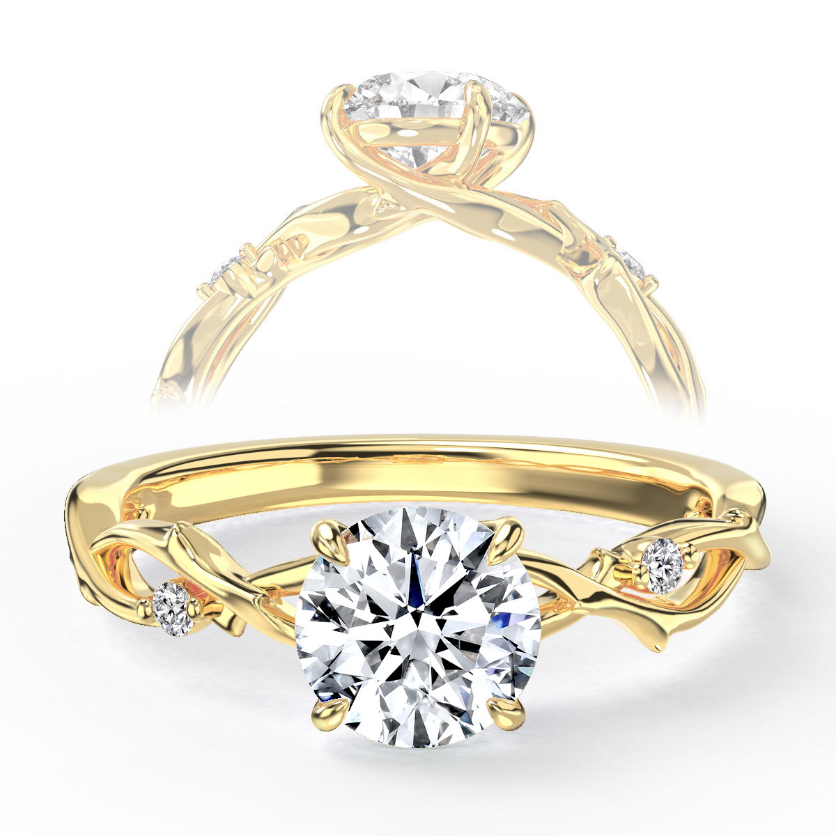Ana engagement ring in yellow gold