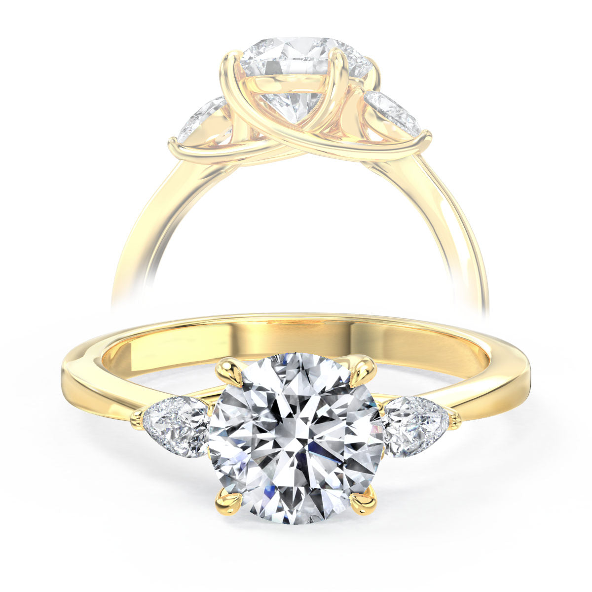 Basilia engagement ring in yellow gold