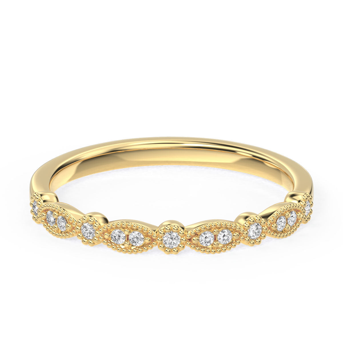 Vintage Marquise And Round Diamond Band
