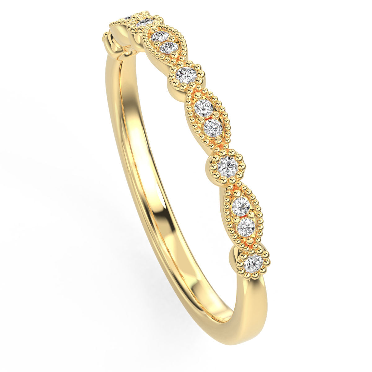 Vintage Marquise And Round Diamond Band