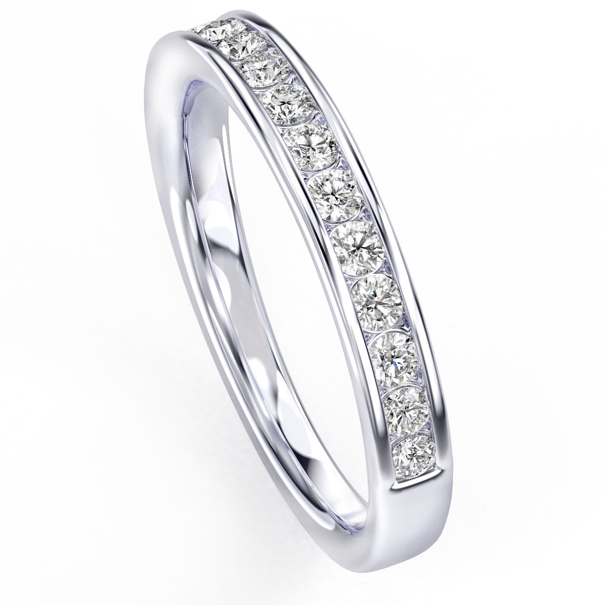 Channel Set Round Diamond Band