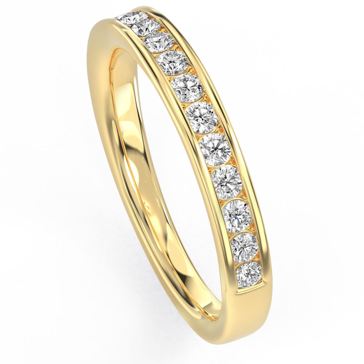 Channel Set Round Diamond Band