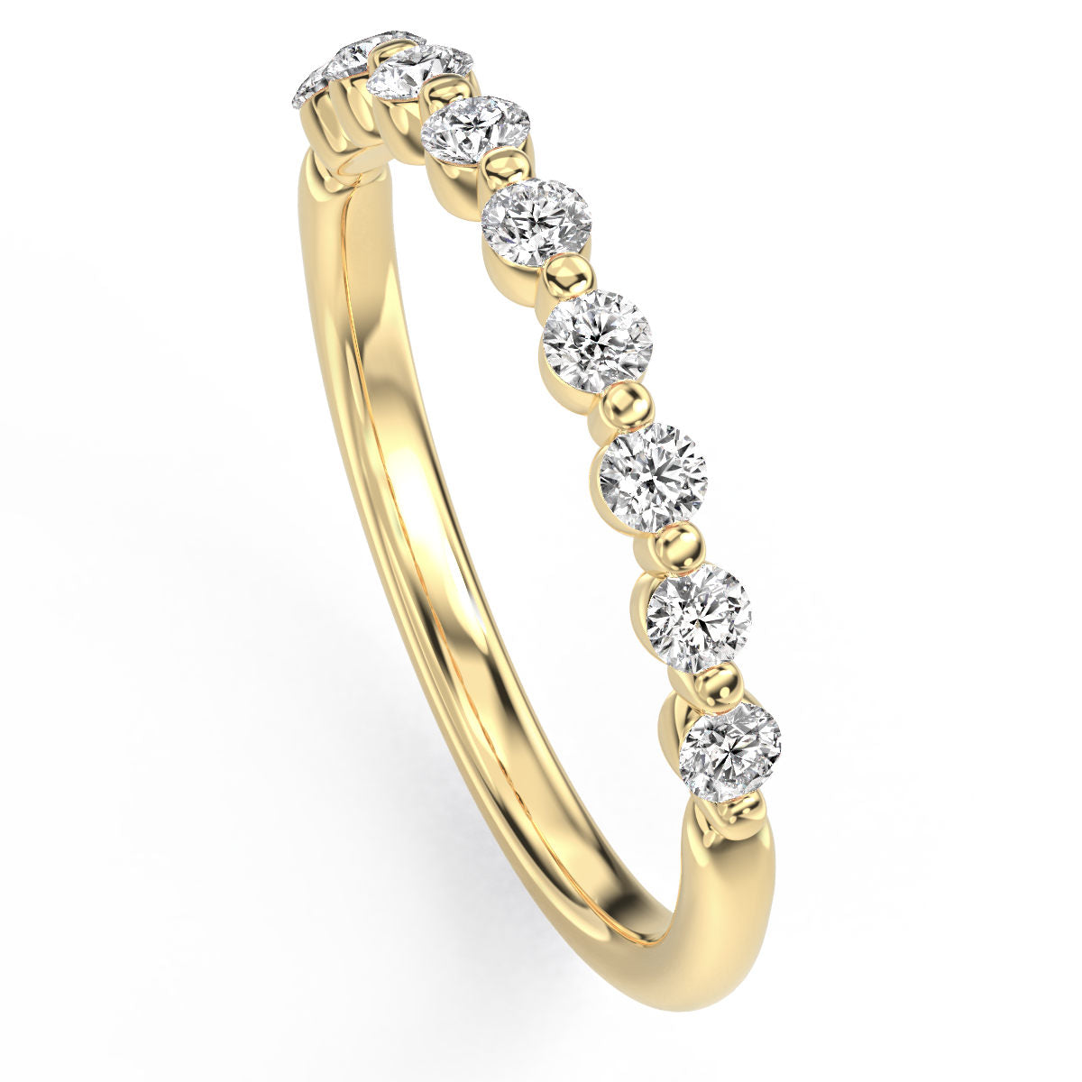 Bead-Set Round Diamond Band