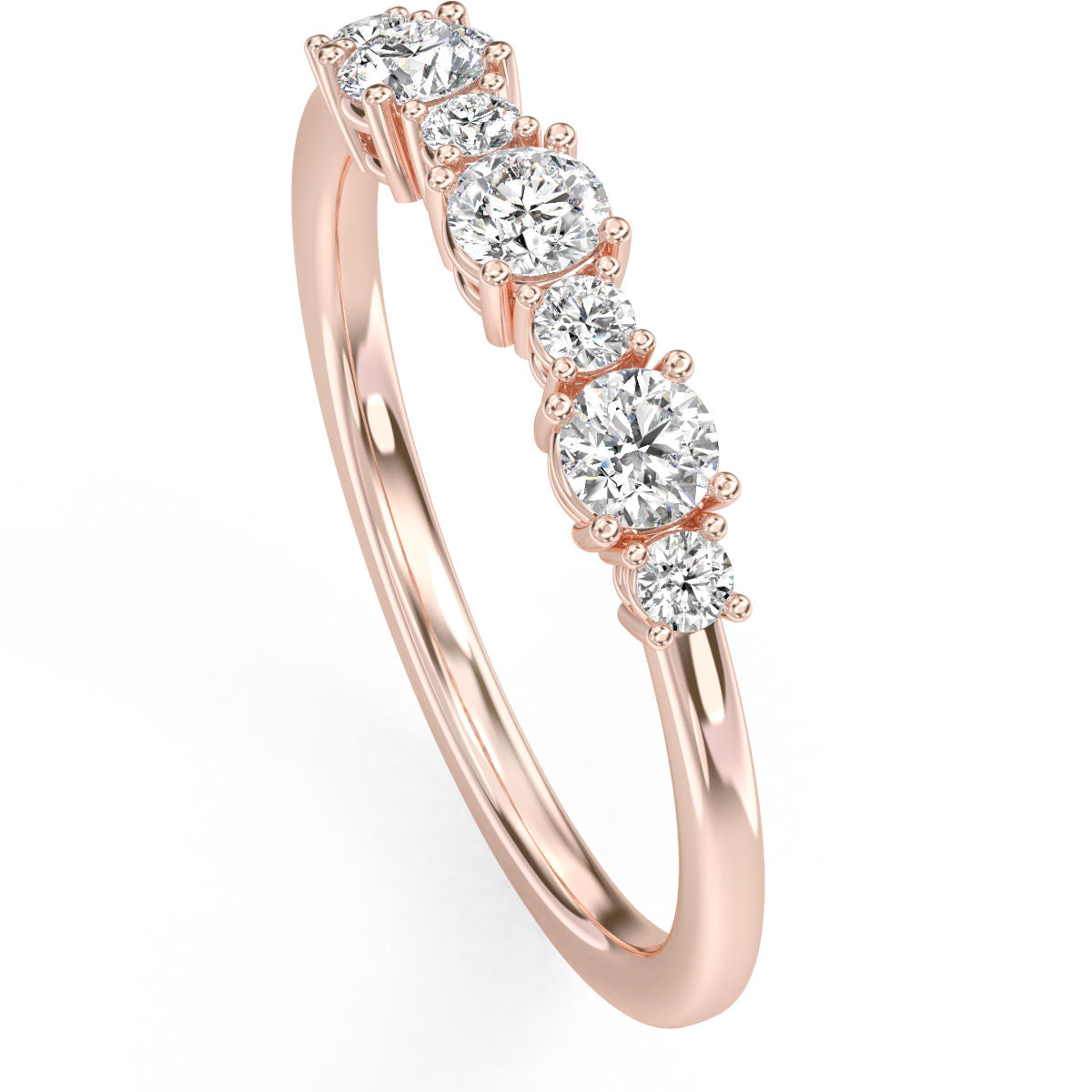Alternating Round Diamond Band