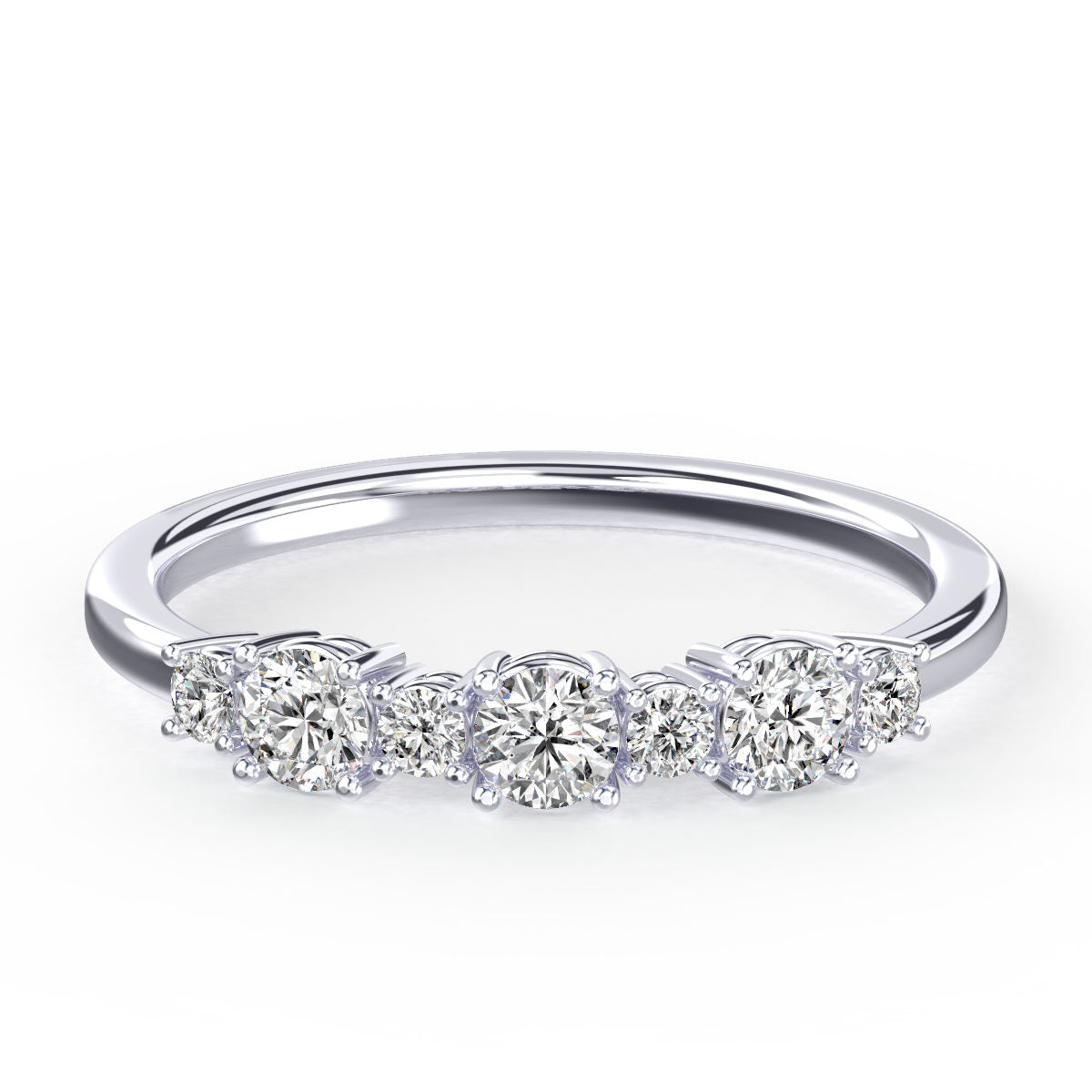 Alternating Round Diamond Band
